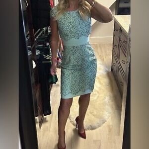 Antonio Melani Turquoise Mint Lace Dress Size 6